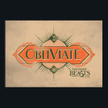 Orange Art Deco Obliviate Spell Graphic Poster<br><div class="desc">FANTASTISKA BEASTER OCH VAR DE SKA HITTAS™ | orange och grönt av vintage art deco stil grafik för den magiska formeln "Obliviate".</div>