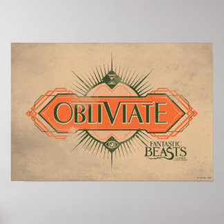 Orange Art Deco Obliviate Spell Graphic Poster