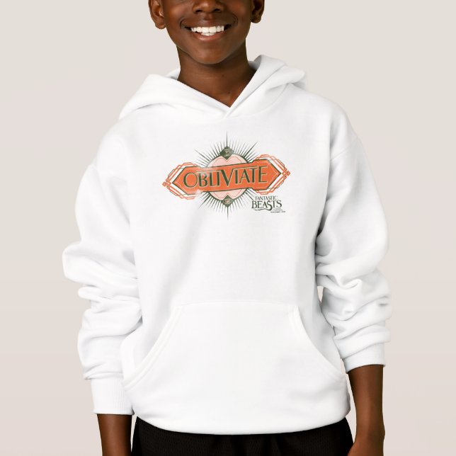 Orange Art Deco Obliviate Spell Graphic T-shirt (Framsida)
