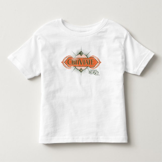 Orange Art Deco Obliviate Spell Graphic T-shirt (Framsida)