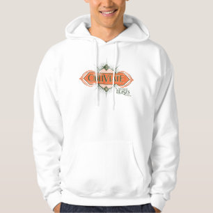 Orange Art Deco Obliviate Spell Graphic Tröja Med Luva