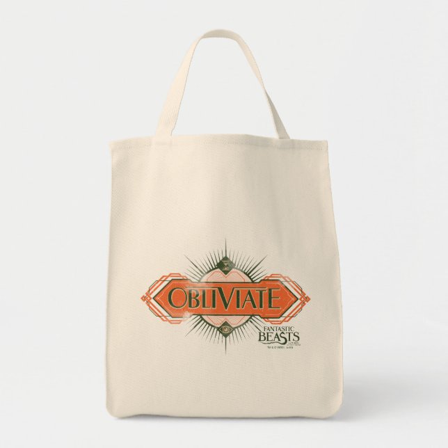 Orange Art Deco Obliviate Spell Graphic Tygkasse (Framsidan)