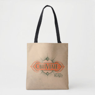 Orange Art Deco Obliviate Spell Graphic Tygkasse
