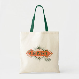 Orange Art Deco Obliviate Spell Graphic Tygkasse