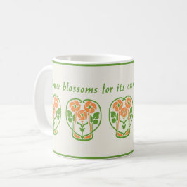 Orange Art nouveau Flowers Coffee Mugg