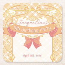 Orange Art Nouveau Princess Birthday