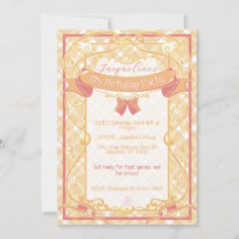 Orange Art Nouveau Prinsessa Födelsedag