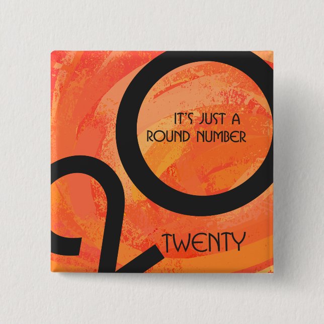 Orange Årtiond födelsedag Knapp (Framsida)