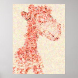Orange Artsy Giraffe Poster