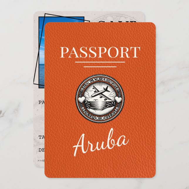 Orange Aruba Passport spara datumet (Fram/baksida)