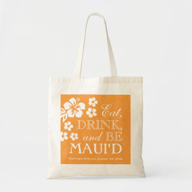 Orange Ät, Drick och Var Maui d tote Bag Tygkasse (Framsidan)