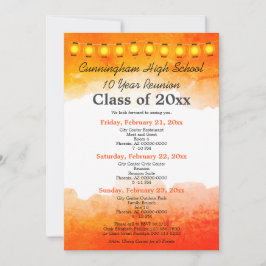 Orange Återföreningsmall för vattenfärgsklass Inbjudningar