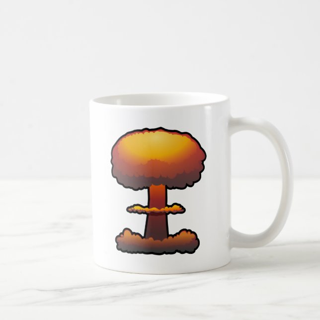 Orange atom-/kärn- explosionchampinjonmoln kaffemugg (Höger)