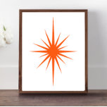 Orange Atomic Starburst Mid Century Modern Decor Poster<br><div class="desc">Kan du säga att orange är starster? Den här återutskriften av väggen kommer säkert att lägga till en popo av färg på väggarna. En del av Mid Century Bold-samlingen.</div>