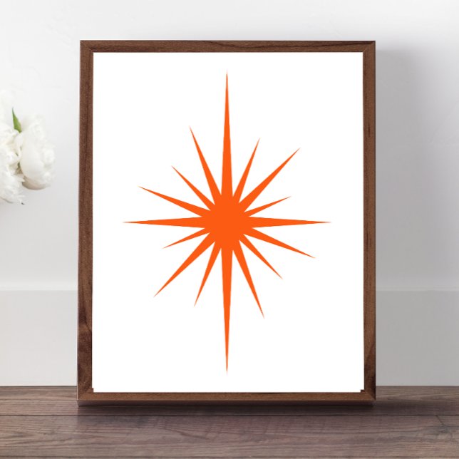 Orange Atomic Starburst Mid Century Modern Decor Poster (Skapare uppladdad)