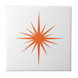 Orange Atomic Starburst Mid-sekel Modern Kakelplatta