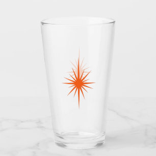 Orange Atomic Starburst Retro Midsekel Glaskopp