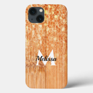 Orange av bambu-trä med låg elegant Monogram