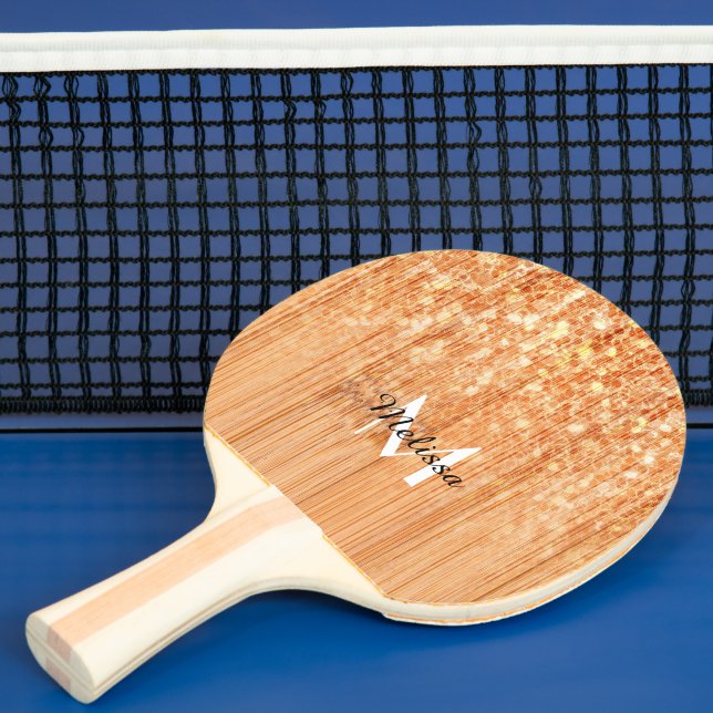 Orange av bambu-trä med låg elegant Monogram Pingisracket (Insitu)