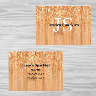 Orange av bambu-trä med låg elegant Monogram Visitkort