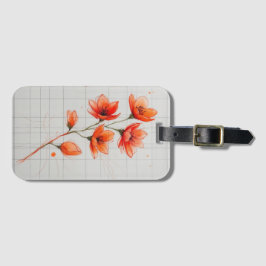 Orange av Blommarna Flower Design Elegant Art Bagagebricka