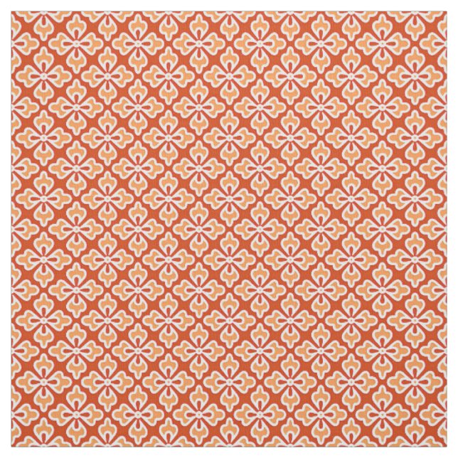 orange av blommigt kimono, persikor och mandarin tyg (Provkarta)