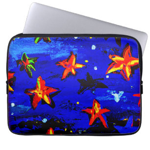 Orange av Bright Färgad Stars. Köp nu Laptop Fodral