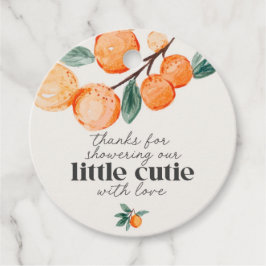orange av citrusfavärde för småskuren babydusch gåvor etiketter