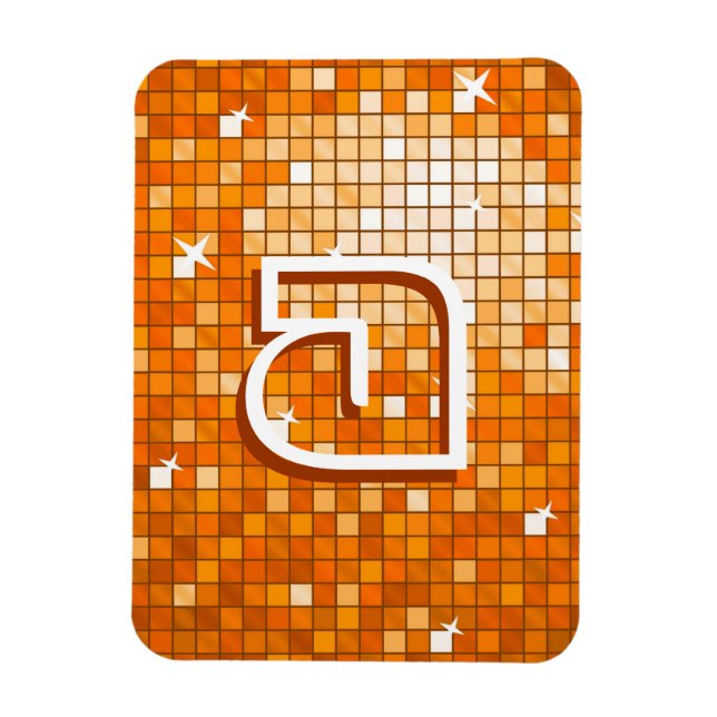 Orange av Disco Tiles Premium Mongram magnet (Vertikal)