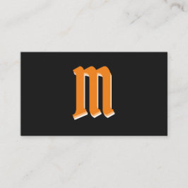 orange av elegant på svart monogram 3d-effekt visitkort