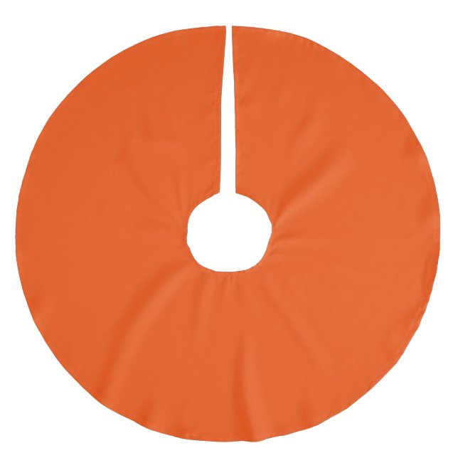Orange av fast färg-blod julgransmatta borstad polyester (Framsidan)