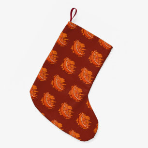 Orange av frukt i Mönster Blood Liten Julstrumpa