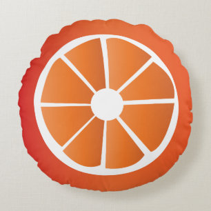 Orange av fruktsegment rund kudde