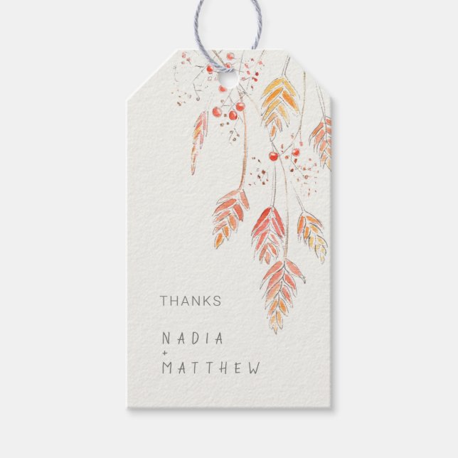 orange av gräsmjölk från bröllop presentetikett (Framsidan)