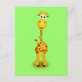 Orange AV GRÖNT AV SKICKAD GIRAFFE TECKNAD ANIMAL Vykort