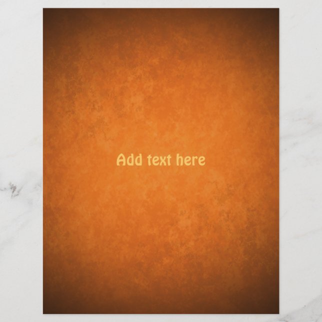 Orange av grungy färg med bakgrunds- och brunt hös reklamblad (Framsidan)