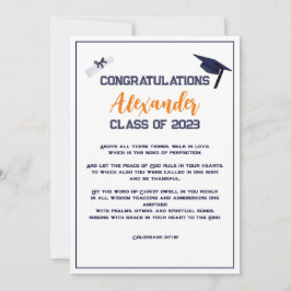 Orange av hälsningskort för Studenten-skript Inbjudningar