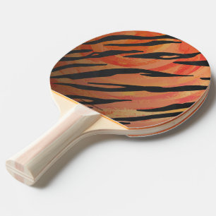 Orange av högre Hett och svart utskrift Pingisracket