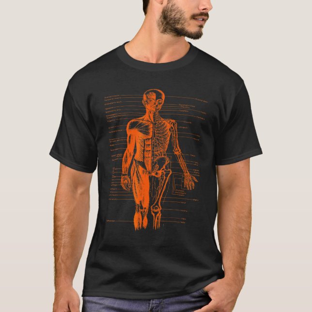 Orange av humant kroppsmoment Anatomi Doktor T Shirt (Framsida)