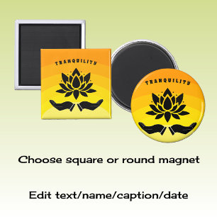 Orange av Lotus-blommans fredliga silhouette-gult Magnet