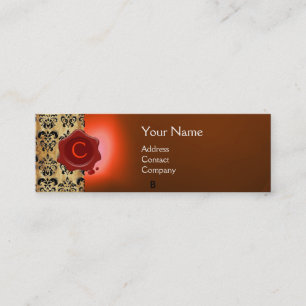 orange AV MONOGRAM FÖR PARCHMENT vax SEAL DAMASK P Mini Visitkort