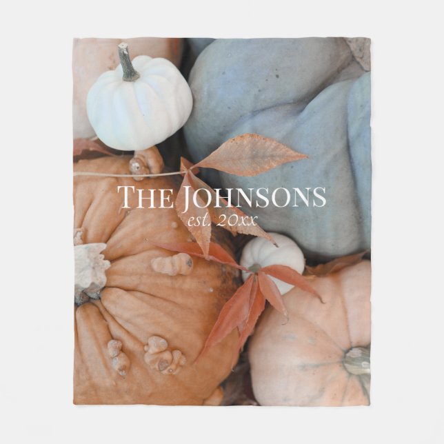 Orange av personlig Vita och Blåpumpor Fleecefilt (Framsidan)