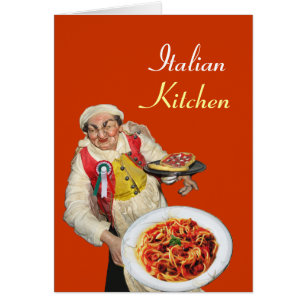 ORANGE AV RESTAURANT grönt FÖR SPAGHETTI & PIZZA P Hälsningskort