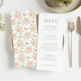 Orange av Rustic elegant-blomman bröllop-menyn