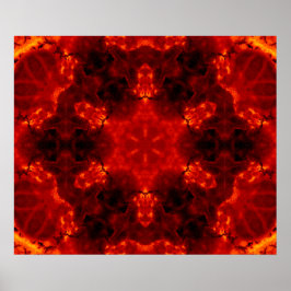 Orange av snöflingor Gradient Kaleidoskop Poster