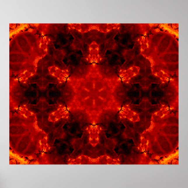 Orange av snöflingor Gradient Kaleidoskop Poster (Framsidan)