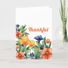 Orange av Thanksgivingen Tack för Wildblommor Helgkort