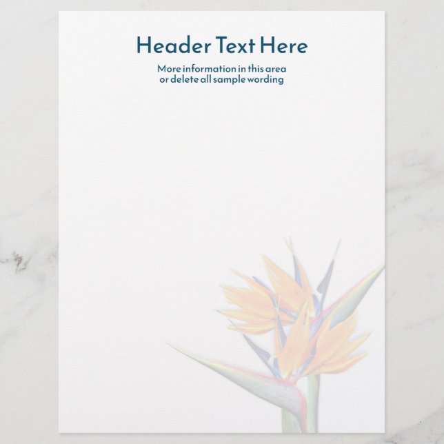 Orange av tomt skrivpapper för paradise brevhuvud (Framsida)