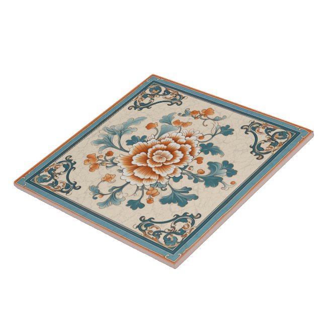 Orange av traditionell China, Bläck, del 1 Kakelplatta (Sidan)