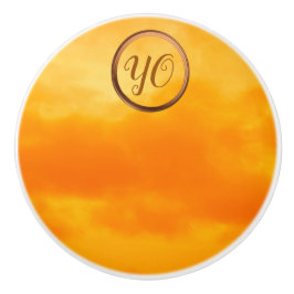 Orange av varm Gult Moln Foto Monogram Knopp